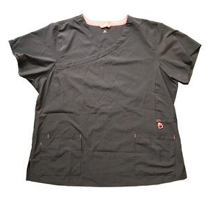 Carhartt Women's Brown Cross-Flex Media Short Sleeve Scrub‎ Top Plus Size 3XL